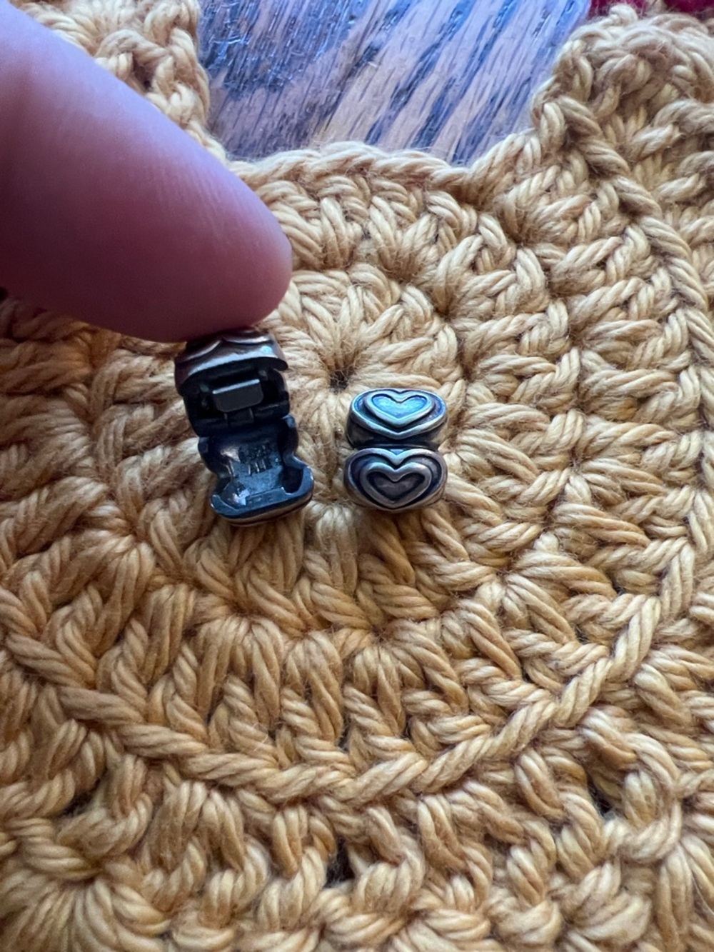 Set of 2 Heart Pandora Charms